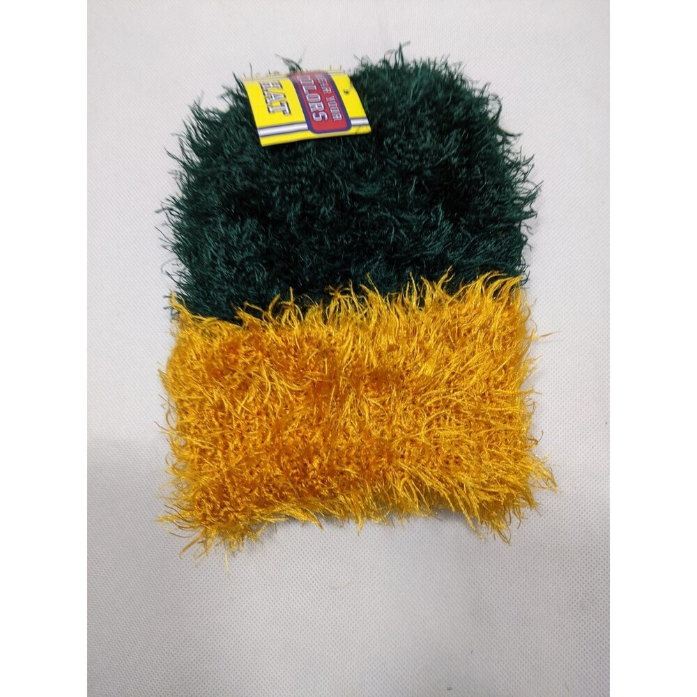 Fuzzy Green And Gold Cap